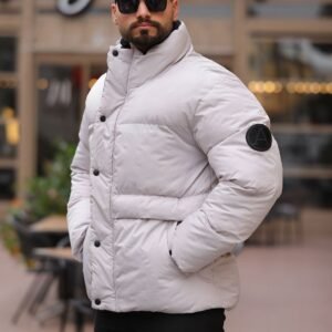 Casual white puffy jacket