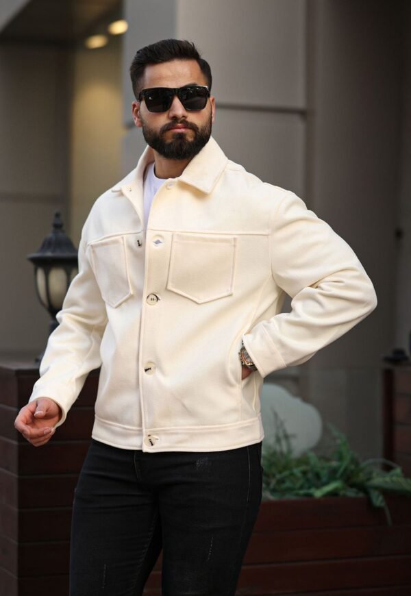 Classic white button-up jacket