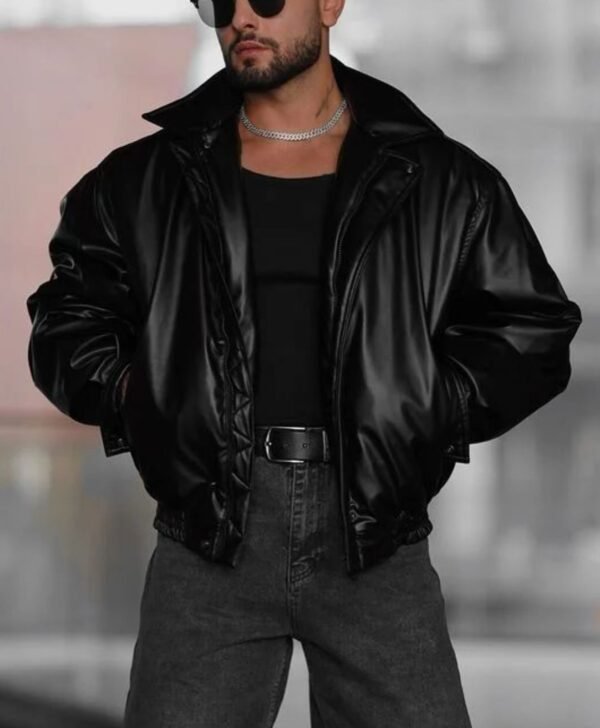 Xhaketë Lëkure Elegante për Motorçiklist