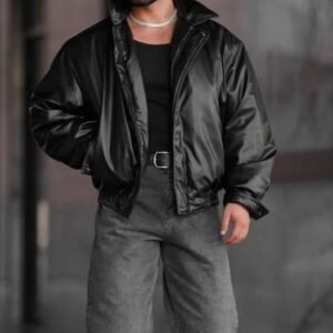 Xhaketë Lëkure Elegante për Motorçiklist