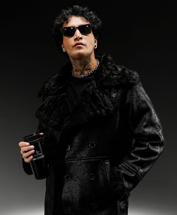 Shadow black leather jacket