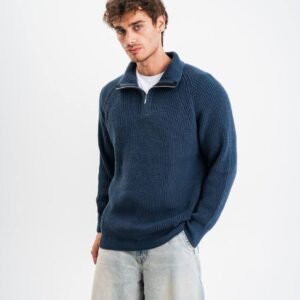 Navy zip sweater