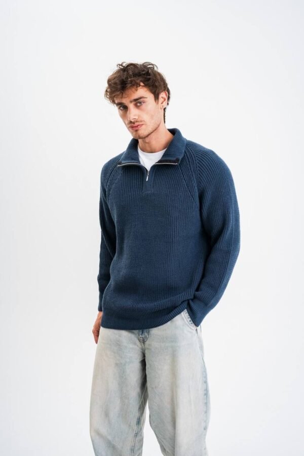 Navy zip sweater