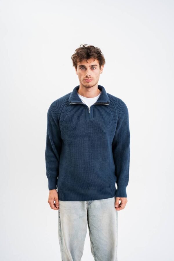 Navy zip sweater