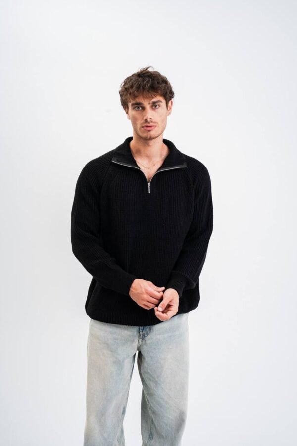 Black zip sweater