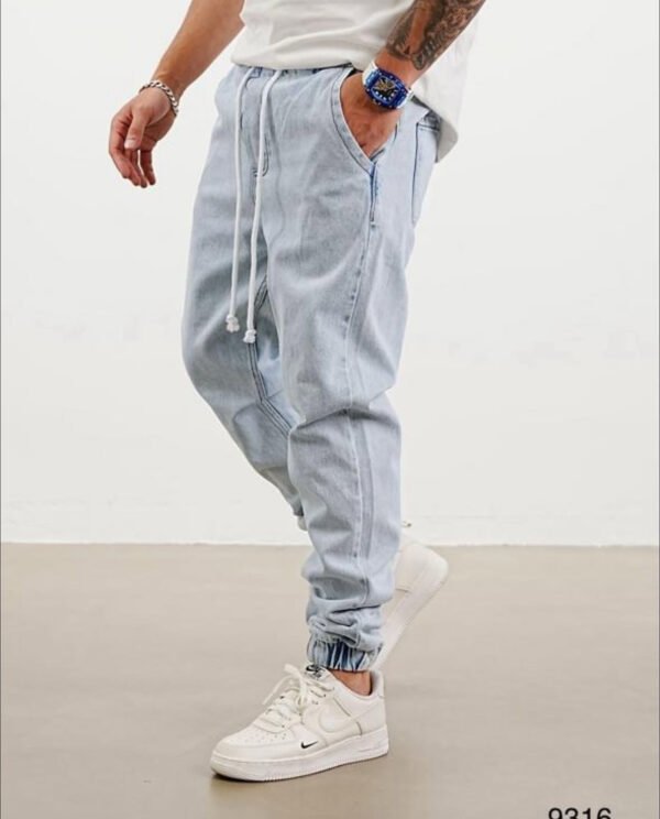Men’s Light Denim Jogger Pants – Chill Meets Style