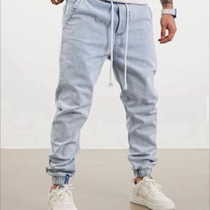 Men’s Light Denim Jogger Pants – Chill Meets Style