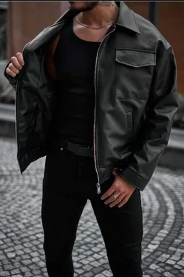 Xhaketë Streetstyle prej Lëkure Artificiale – Pamje Urbane