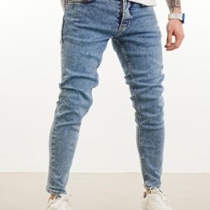 Men’s Light Wash Skinny Fit Jeans – Everyday Essential Denim
