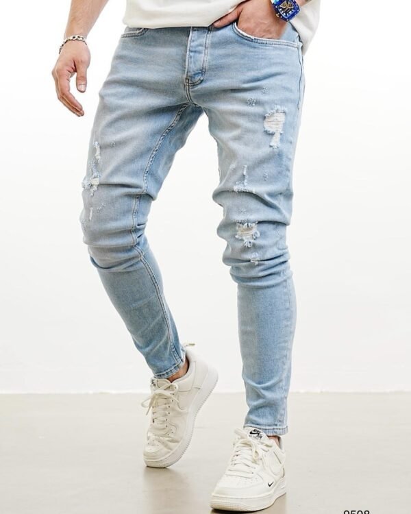 Men’s Light Distressed Skinny Jeans – Street-Ready Vibes