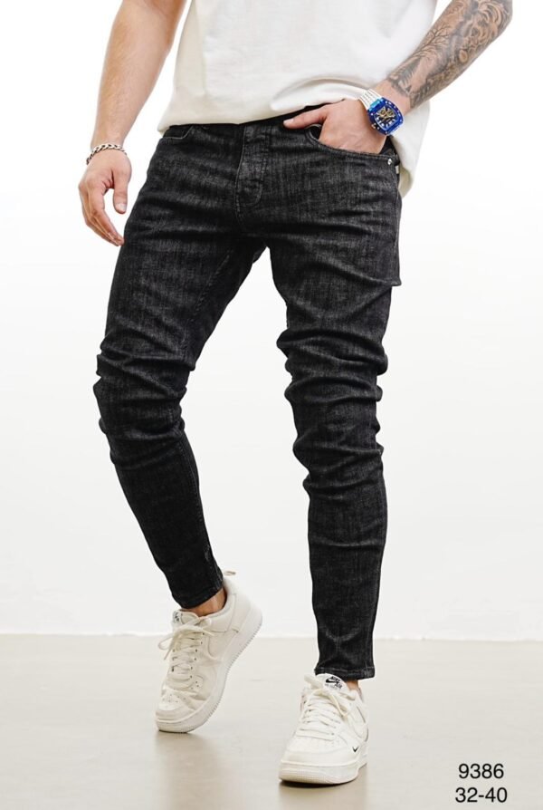 Men’s Charcoal Washed Slim Fit Jeans