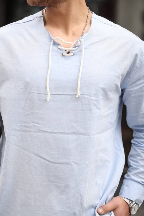 Men’s Lace-Up Long Sleeve Shirt