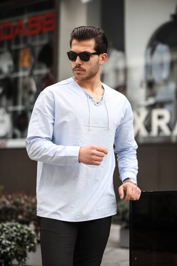 Men’s Lace-Up Long Sleeve Shirt