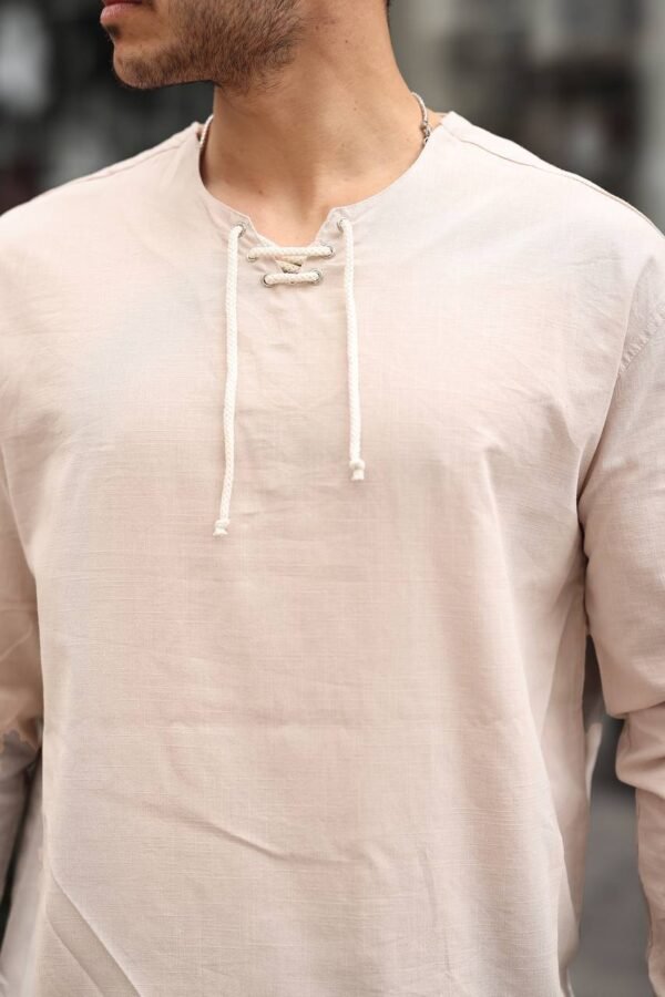 Men’s Lace-Up Long Sleeve Shirt