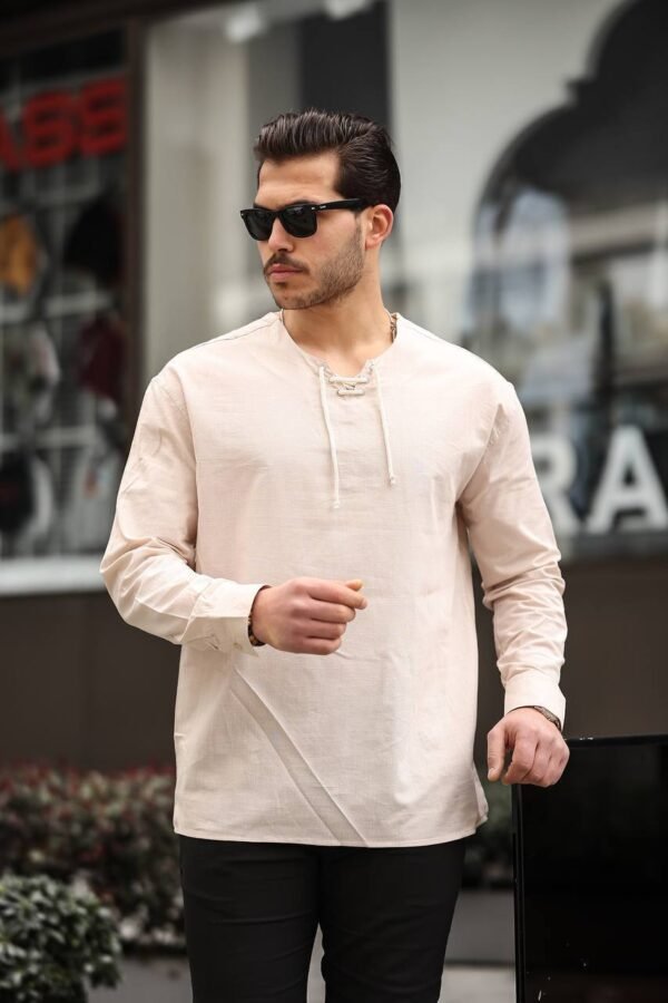 Men’s Lace-Up Long Sleeve Shirt