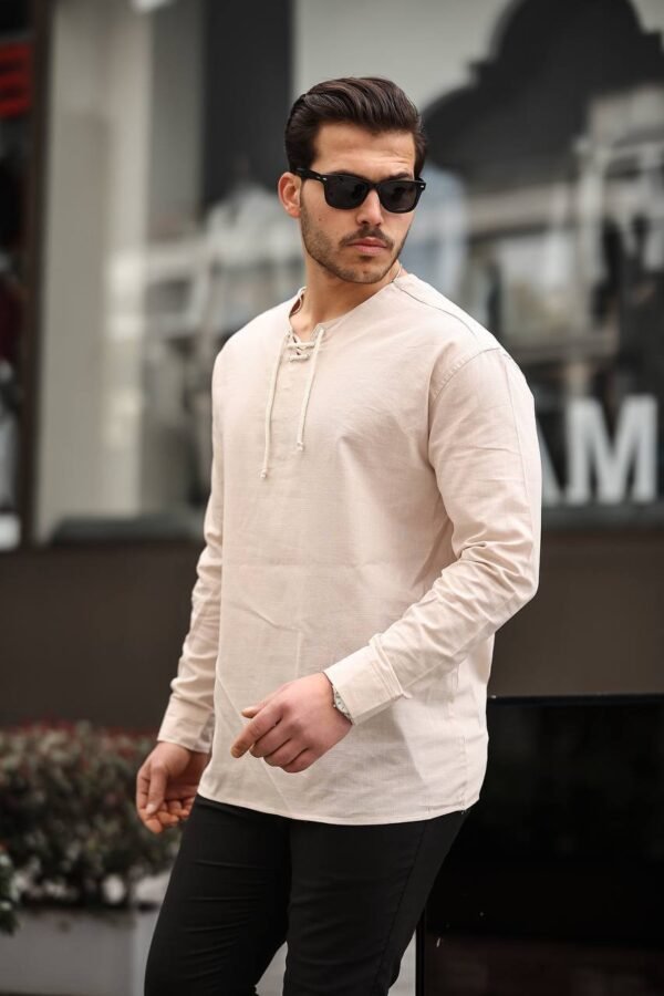 Men’s Lace-Up Long Sleeve Shirt