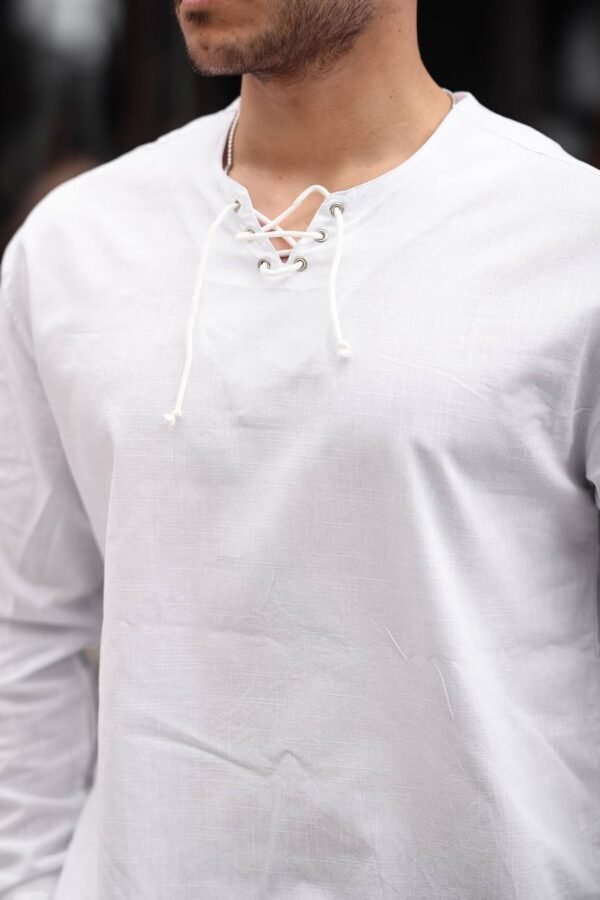 Men’s Lace-Up Long Sleeve Shirt