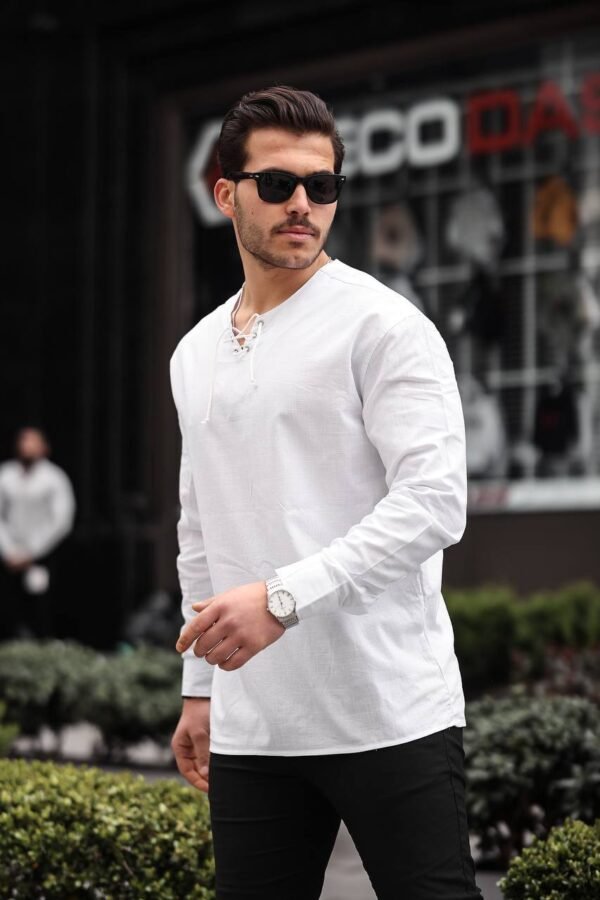 Men’s Lace-Up Long Sleeve Shirt