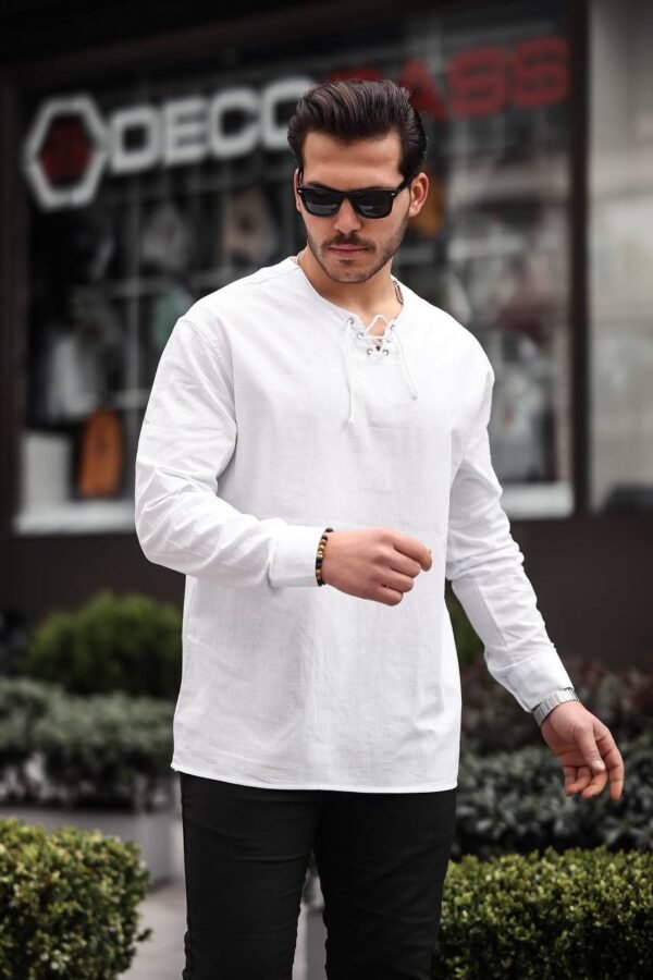 Men’s Lace-Up Long Sleeve Shirt