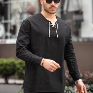 Men’s Lace-Up Long Sleeve Shirt