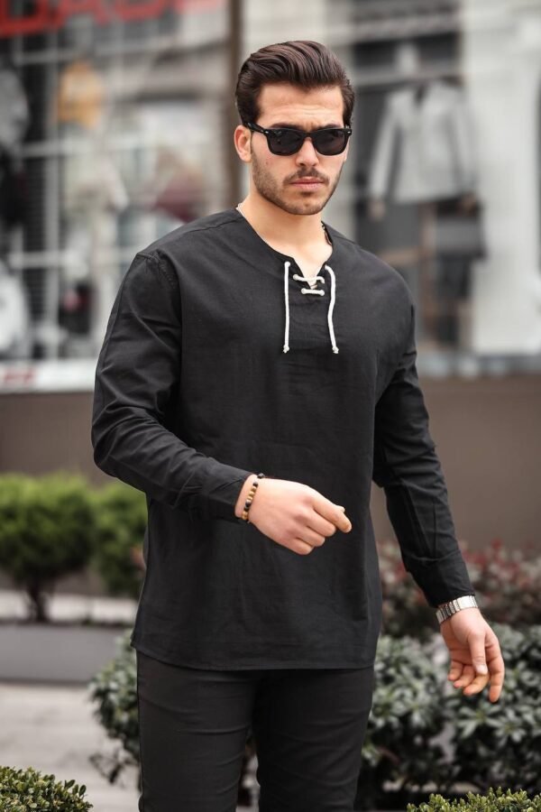 Men’s Lace-Up Long Sleeve Shirt