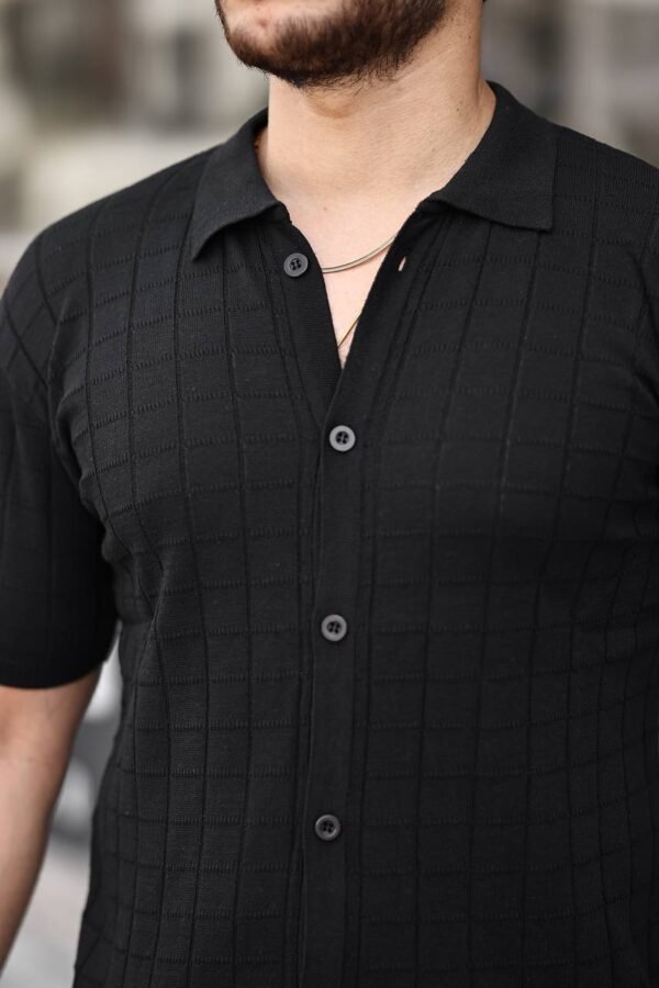 Bluzë Polo e Thurur për Meshkuj – Mëngë të Shkurtra, Elegante