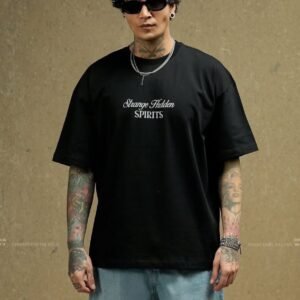 Strange Hidden Spirits" Oversized Streetwear Tee – Black