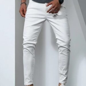 Men’s White Stretch Skinny Jeans – Clean Cut Minimalist Fit