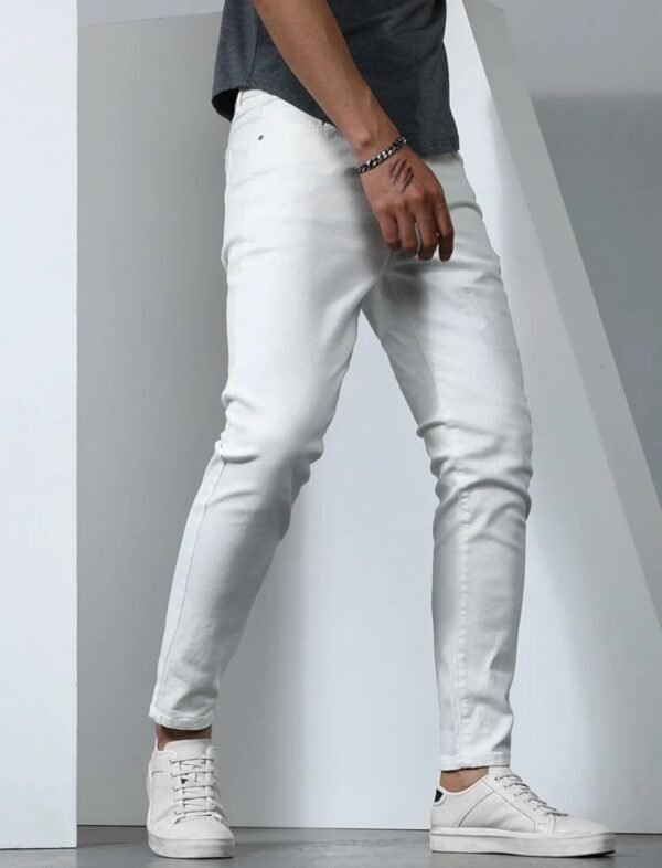 Men’s White Stretch Skinny Jeans – Clean Cut Minimalist Fit