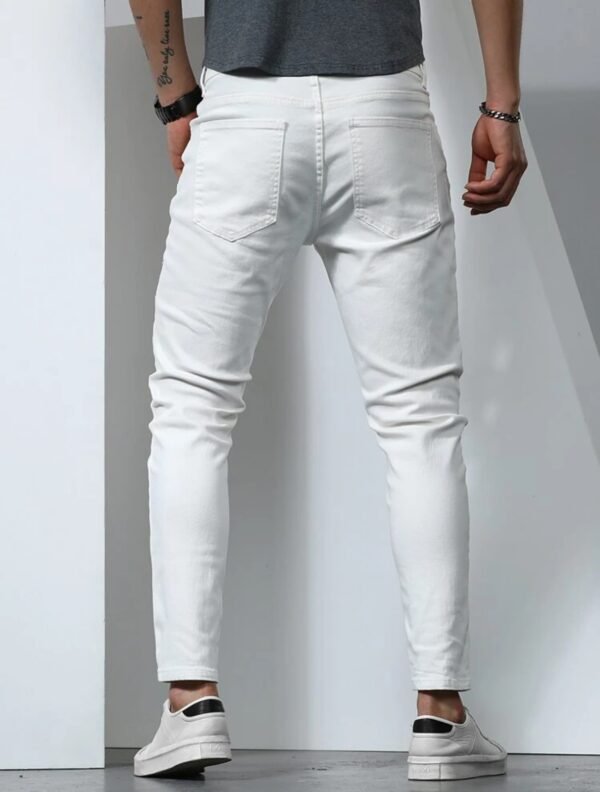 Men’s White Stretch Skinny Jeans – Clean Cut Minimalist Fit