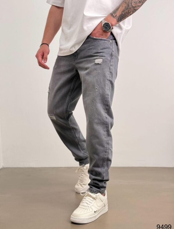 Relaxed Fit Distressed Denim Jeans