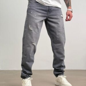 Relaxed Fit Distressed Denim Jeans