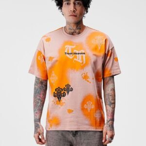 Men’s Streetwear Graphic T-Shirt – “Trust Heaven” Spray Art Design