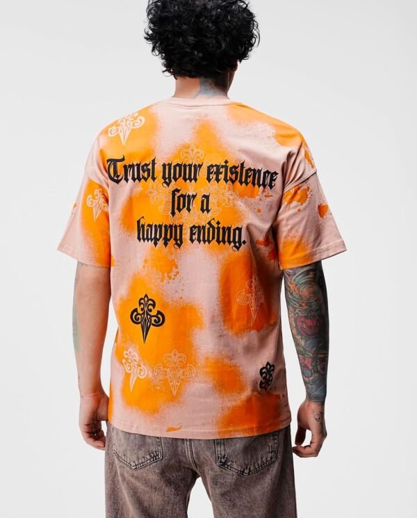 Men’s Streetwear Graphic T-Shirt – “Trust Heaven” Spray Art Design