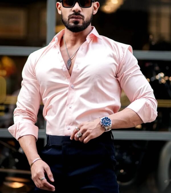 Këmishë Slim-fit, Rozë e çelët