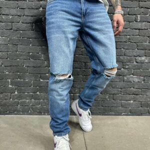 Men's Distressed Slim Fit Jeans –