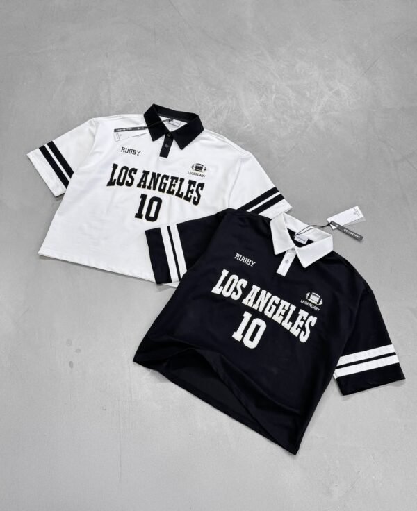 Bluzë Polo Rugbi Los Angeles – Stil Retro Varsity
