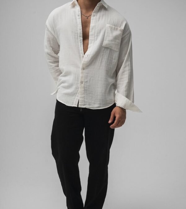 Këmishë e Lehtë prej Liri e Bardhë