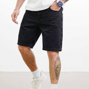 Men's Black Denim Shorts