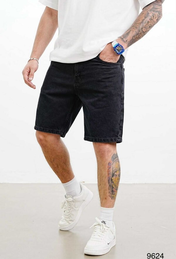 Men's Black Denim Shorts