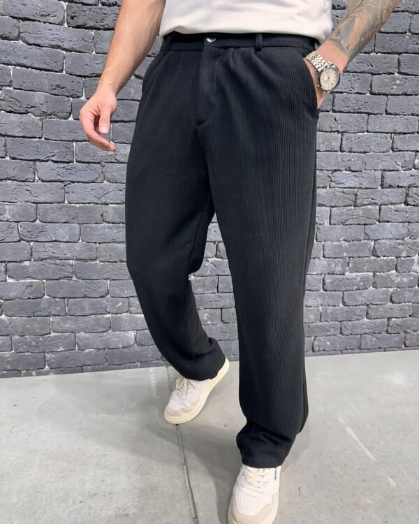 Men's Relaxed Fit Ribbed Trousers