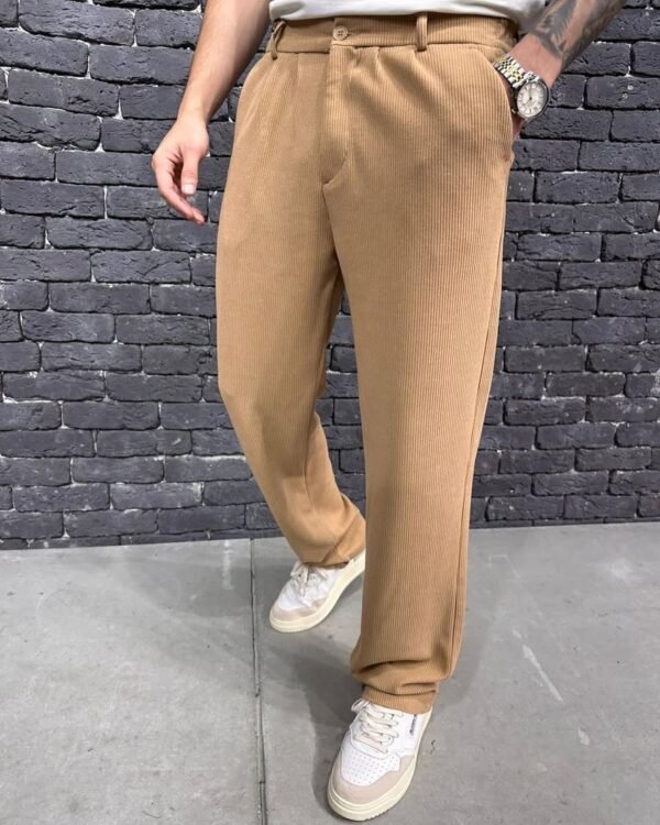 Men's Relaxed Fit Ribbed Trousers