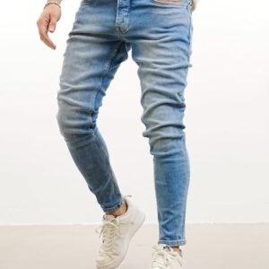 Men's Light Blue Slim Fit Stretch Jeans