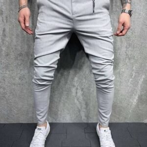 Pantallona të Ngushta Gri me Prerje Konike