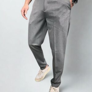 Men's Slim-Fit Charcoal Grey Trousers