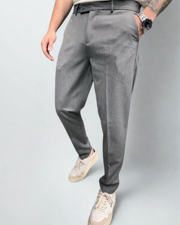Men's Slim-Fit Charcoal Grey Trousers