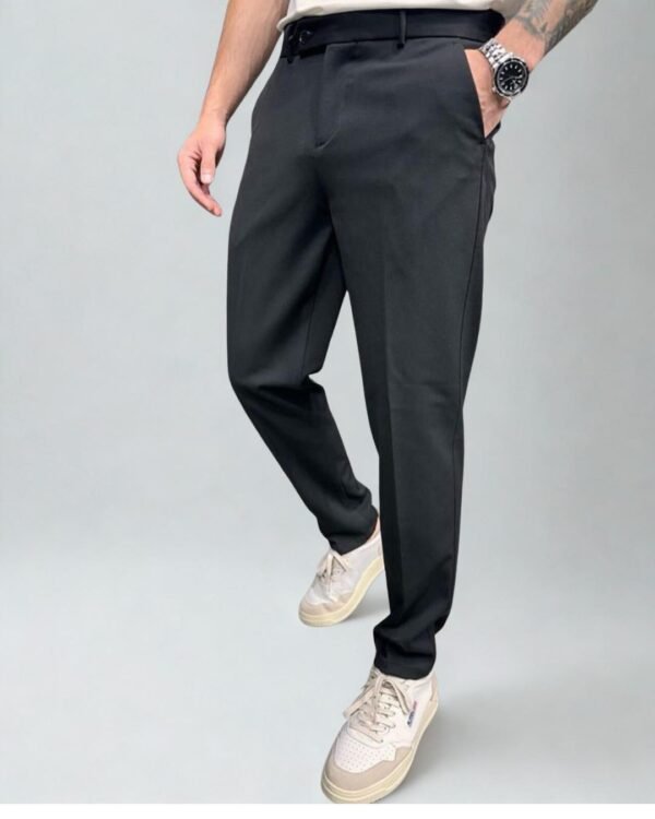 Men's Slim-Fit Black Trousers
