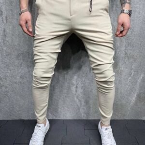 Pantallona të Ngushta Krem me Prerje Konike