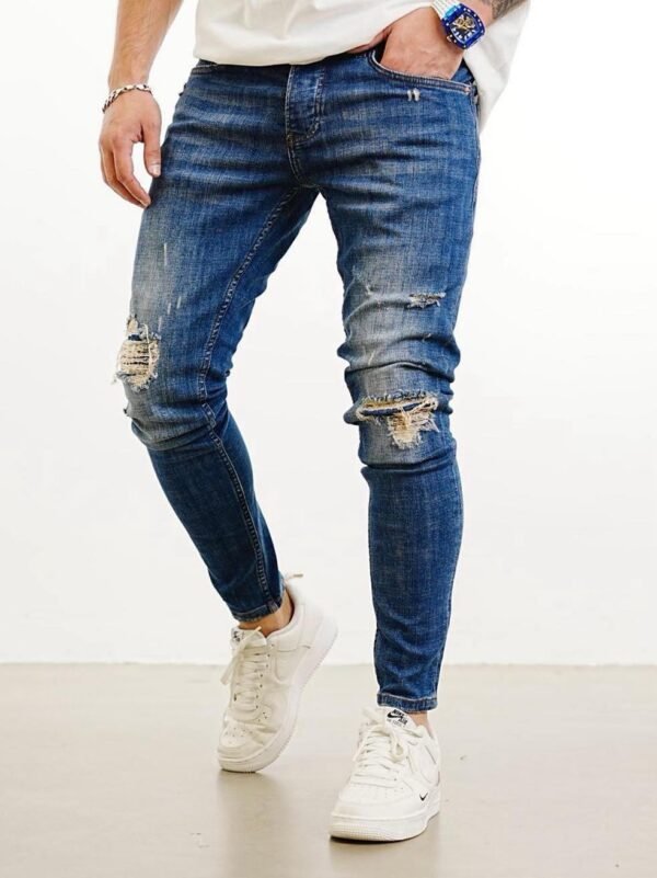 Men's Ripped Slim-Fit Jeans