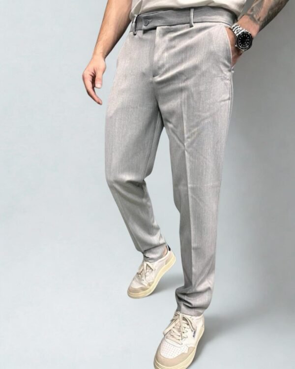 Men's Slim-Fit Light Grey Trousers